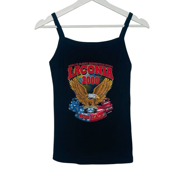 Vintage Laconia Bike Week Tank Top Women’s Black Weirs Beach 90s Y2K - Picture 1 of 4